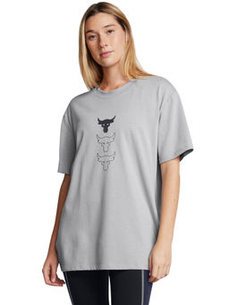 Under Armour - UA Project Rock Heavyweight Campus Grey Half Sleeves T-Shirt