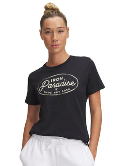 Under Armour - UA Project Rock W Heavyweight Black Half Sleeves T-Shirt