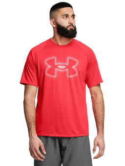 Under Armour - UA M TECH NOVELTY Red Half Sleeves T-Shirt