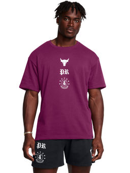 Under Armour - UA Project Rock Terry Purple Half Sleeves T-Shirt