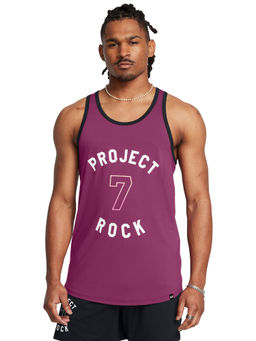 Under Armour - UA Project Rock Mesh Purple Sleeveless Tank Top