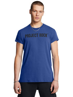 Under Armour - UA Project Rock Hard at Work Blue Half Sleeves T-Shirt