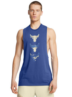 Under Armour - UA Project Rock Three BB Blue Sleeveless Tank Top