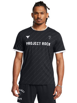 Under Armour - UA Project Rock Rugby Black Half Sleeves T-Shirt