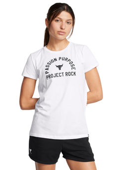 Under Armour - UA Project Rock White Half Sleeves T-Shirt