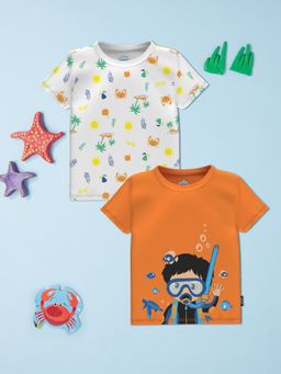 Nautinati - Boys Graphic Print Cotton Boys T-Shirt (Set of 2)