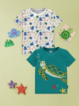 Nautinati - Boys Graphic Print Cotton Boys T-Shirt (Set of 2)
