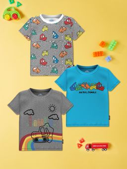 Nautinati - Boys Graphic Print Cotton Boys T-Shirt (Set of 3)