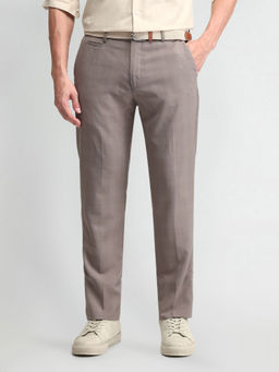 Arrow Newyork - Solid Grey Polyester Trouser