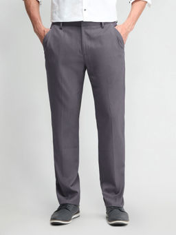 Arrow Newyork - Solid Grey Polyester Trouser
