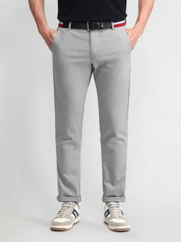 Arrow Sports - Solid Grey Cotton Trouser