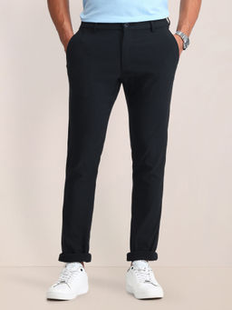 U.S. POLO ASSN. - Solid Blue Viscose Trouser
