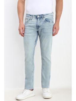 Allen Solly - Men Blue Slim Fit Solid Mid Waist Jeans