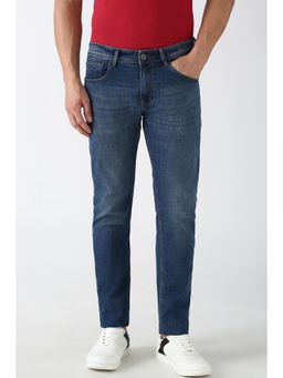 Peter England - Men Blue Light Wash Slim Jeans