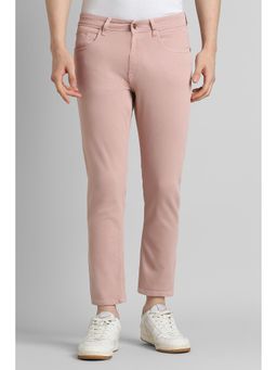 Simon Carter - Mens Solid Peach Mid Waist Jeans