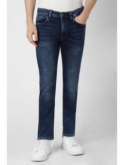 Van Heusen - Men Navy Blue Slim Fit Mid Waist Jeans