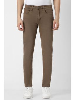 Van Heusen - Men Brown Mid Waist Skinny Fit Jeans