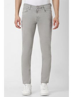 Van Heusen - Men Grey Solid Skinny Fit Jeans