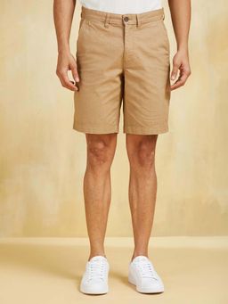 Fabindia - Khaki Cotton Blend Dobby Shorts