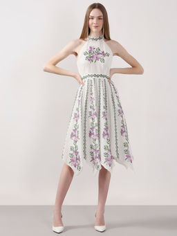 VERO MODA - White Printed Asymmetric Dress