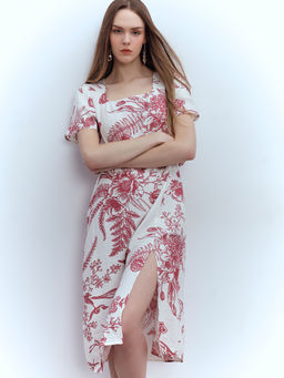 VERO MODA - White Printed Midi Dress