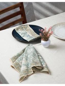 Fabindia - Blue Bela Printed Cotton Napkins (Pack of 6)