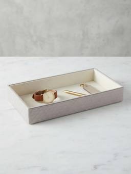 The Home Co - Silver Leatherette Jewellery Tray