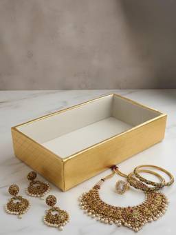 The Home Co - Gold Leatherette Jewellery Tray