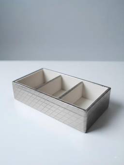 The Home Co - Black Leatherette Jewellery 3 Partition Tray