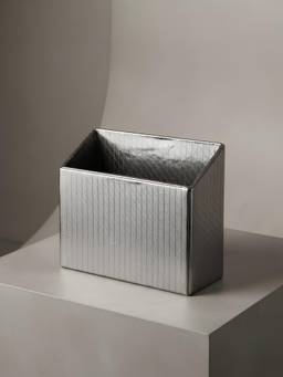 The Home Co - Silver Leatherette Magazine Holder
