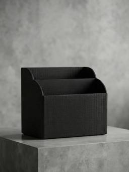 The Home Co - Black Leatherette Magazine Holder