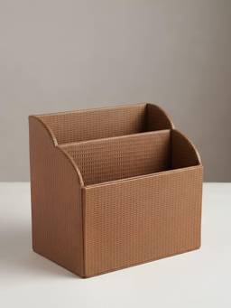 The Home Co - Brown Leatherette Magazine Holder