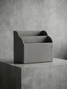 The Home Co - Grey Leatherette Magazine Holder