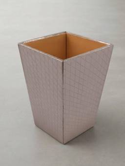The Home Co - Silver Metallic Leatherette Dustbin