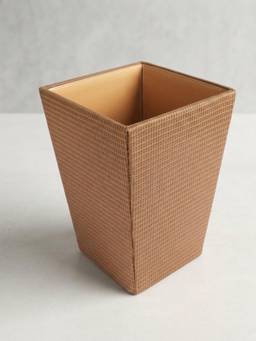The Home Co - Brown Burberry Leatherette Dustbin