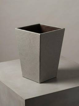 The Home Co - Light Grey Burberry Leatherette Dustbin