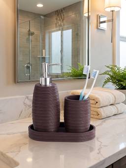 PANO - Plum Velora Bathroom Accessories (Set of 3)