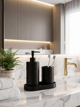 PANO - Black Velora Bathroom Accessories (Set of 3)