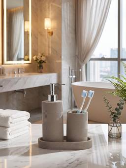 PANO - Linen Velora Bathroom Accessories (Set of 3)