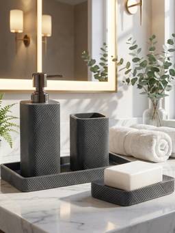 PANO - Charcoal Harmony Bathroom Accessories (Set of 4)