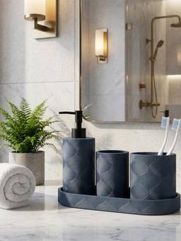 PANO - Ink Blue Harmony Bathroom Accessories (Set of 4)