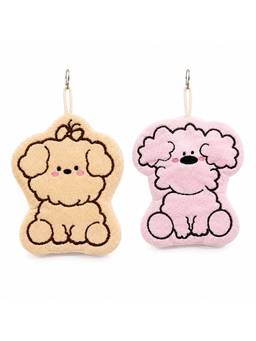 House of Quirk - Pink Beige Soft Coral Fleece Hanging Kitchen & Bathroom Towels (Pack of 2)