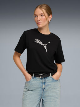 Puma - Black Essentials Animal Graphic Relaxed T-shirt
