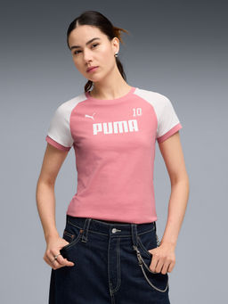 Puma - Pink Sport Ringer Slim T-shirt