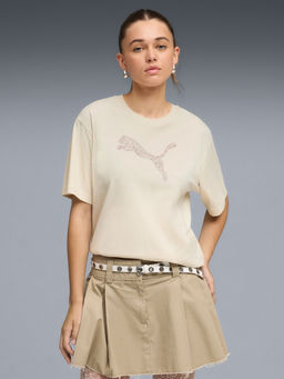 Puma - Beige HER Relaxed Graphic T-shirt
