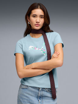 Puma - Blue House of Graphics Floral Cat T-shirt