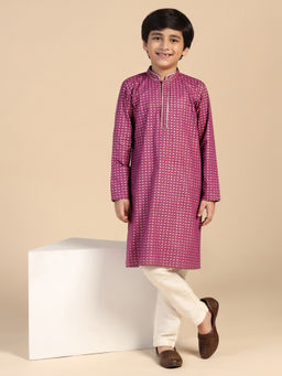 KISAH - Boys Hot Pink Printed Kurta