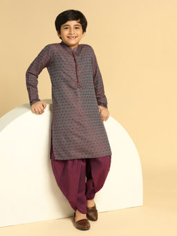 KISAH - Boys Purple Woven Kurta