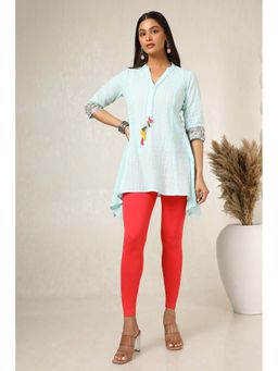 Soch - Womens Peach Cotton Blend Solid Leggings