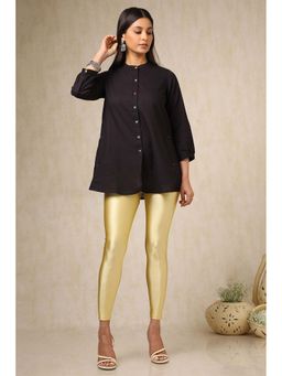 Soch - Womens Gold Nylon Blend Solid Leggings